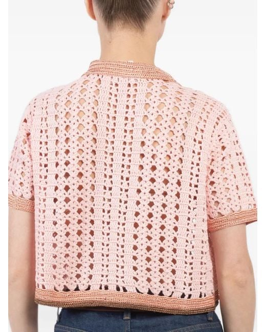 Forte Forte Pink Gehäkeltes Poloshirt