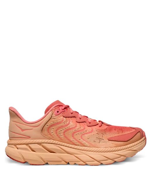Hoka One One Pink Clifton Ls Mesh Running Sneakers for men
