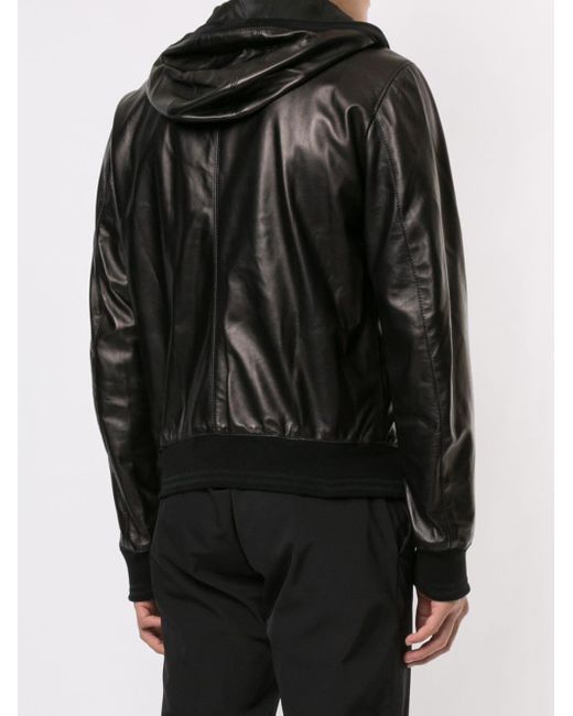 Chaqueta con capucha Dolce & Gabbana de Cuero de color Negro para hombre |  Lyst