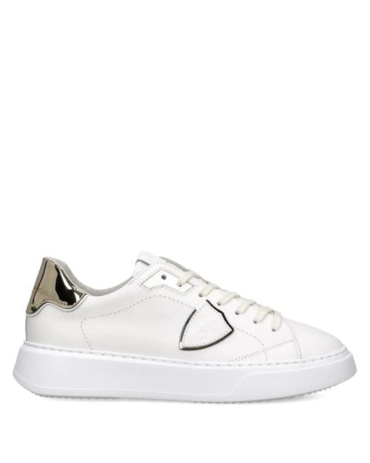 Philippe Model White Temple Low Leather Trainers