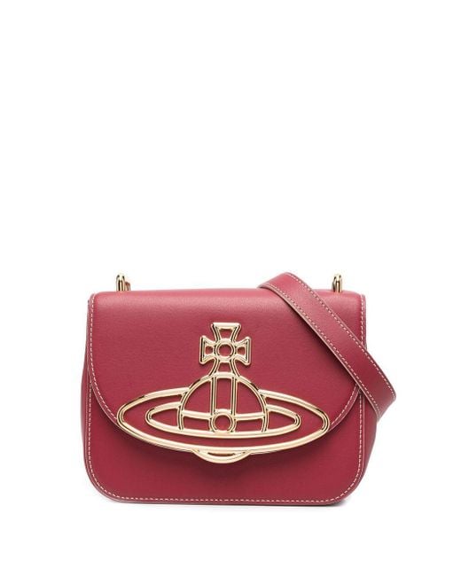 Vivienne Westwood Leather Linda Logoplaque Crossbody Bag in Red Lyst