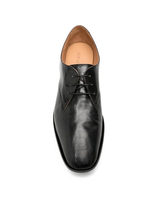 Our Legacy Black Collapsing Consultant Leather Derby Shoes for men