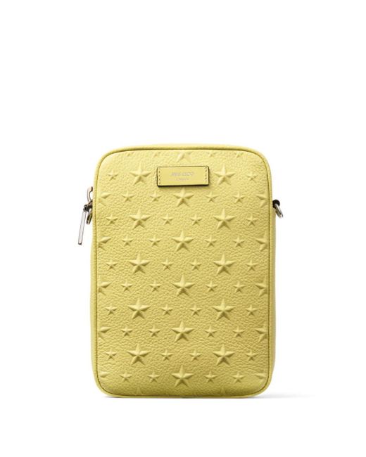 Jimmy Choo Yellow Kimi Leather Messenger Bag for men