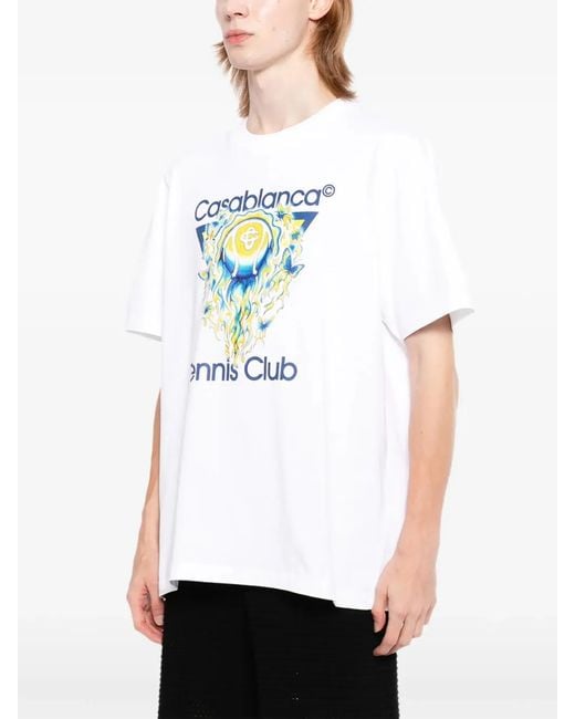 Casablanca Blue Graphic Organic Cotton T-Shirt for men