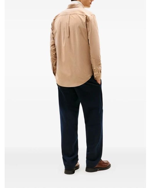 Tommy Hilfiger Natural Regular Fit Flag Embroidery Corduroy Shirt for men