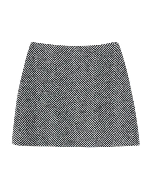 Ermanno Scervino ヘリンボーン ミニスカート Gray