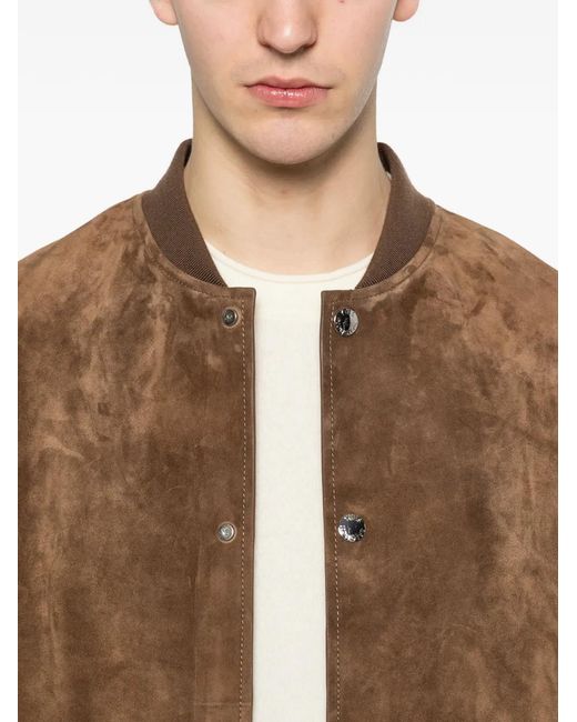 Yves Salomon Brown Brandy Calf Wool Polyamide Jacket for men