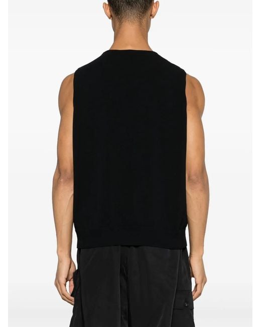Y-3 Black X Adidas Logo-Intarsia Vest