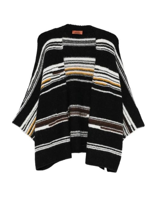 Missoni Black Striped V-Neck Cardigan