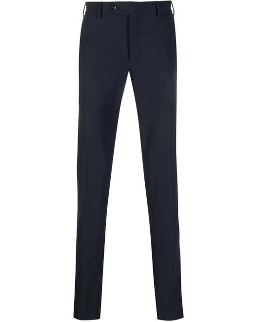 PT Torino Blue Tailored Straight-Leg Trousers for men