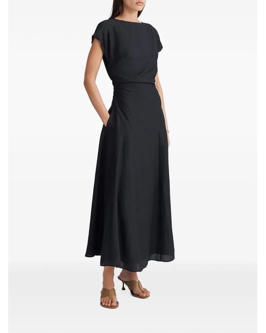 Anna Quan Black Skyla Gathered Midi Dress