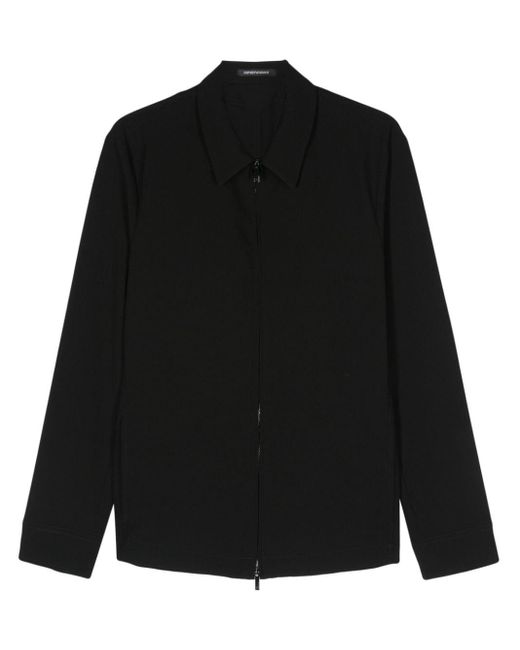 Emporio Armani Reißverschluss-Jacke mit Waffeloptik in Black für Herren