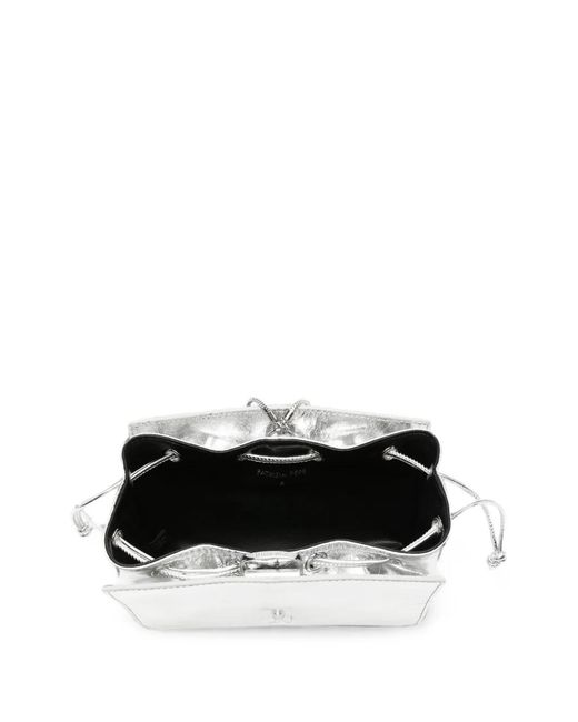 Patrizia Pepe White Laminated Leather Clutch Bags