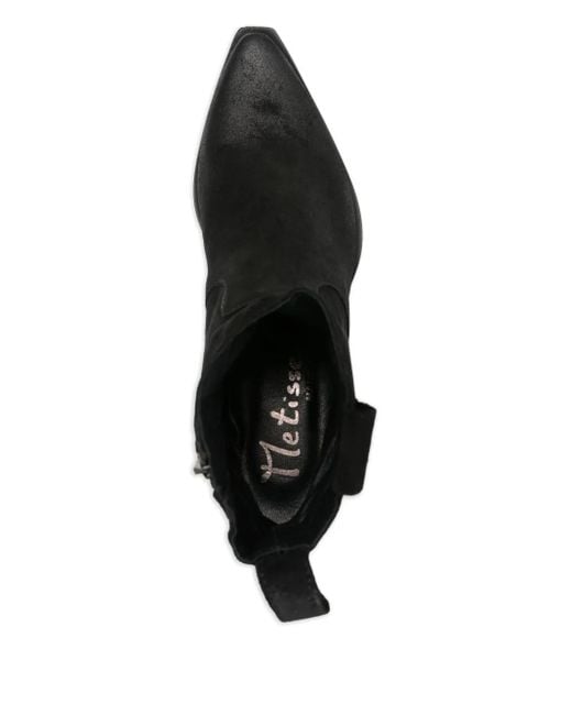 METISSE Black 50Mm Texan Pointed-Toe Zip Boots