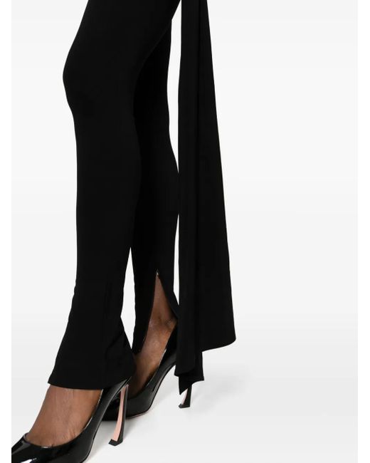 Magda Butrym Black Sash-Detail Leggings