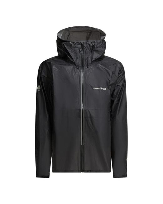 Montbell Black Versalite Hooded Logo-Print Jacket for men