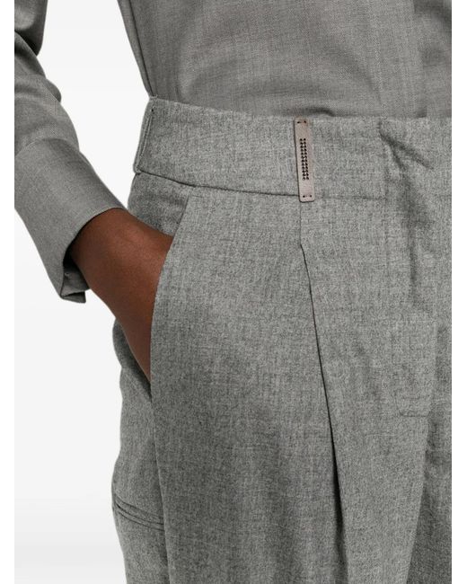 Peserico Gray Pantalon Droit À Plis
