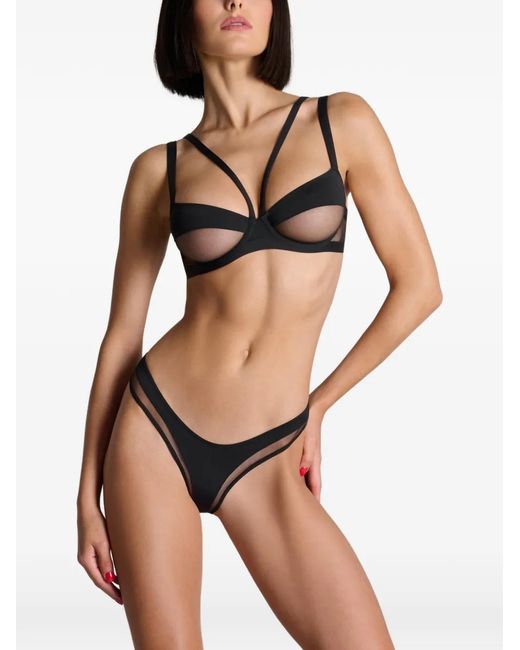 Maison Close Black Pure Tentation Balconette Harness Bra