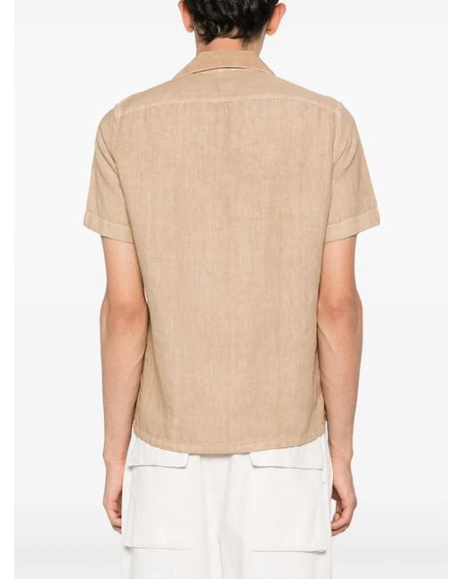 Eleventy Natural Short-Sleeve Linen Shirt for men