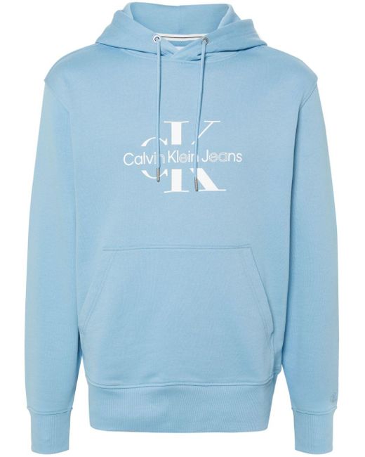 Calvin Klein Hoodie mit Logo-Print in Blue für Herren