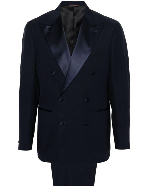 Canali Blue Double-Breasted Suit for men