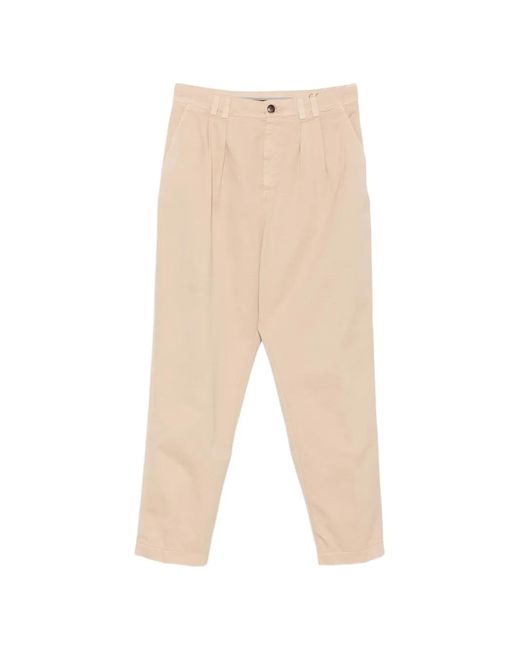 Canali Natural Pleated Cotton Trousers for men