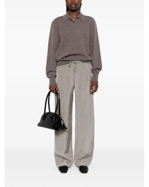 Rohe White Striped-Pattern Palazzo Pants