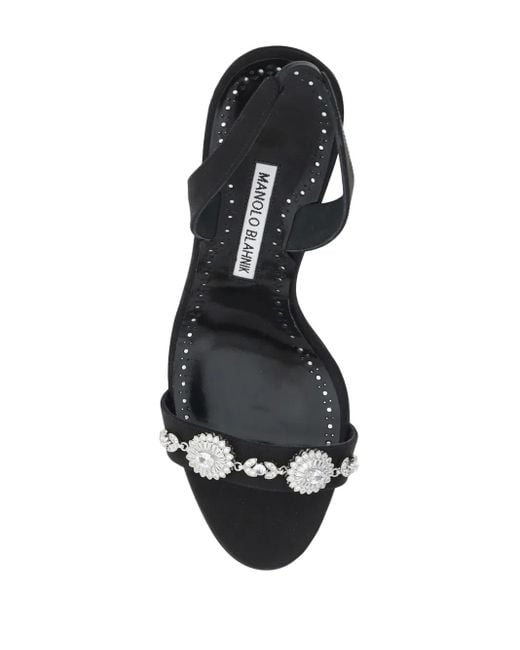 Sandali Lamisan Con Cinturino Posteriore 90Mm di Manolo Blahnik in Metallic