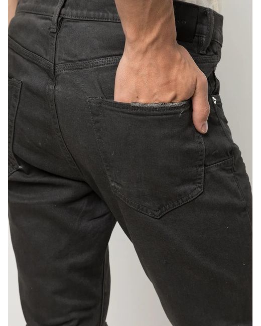 Purple Brand Gray Ripped-Detail Slim-Fit Jeans for men