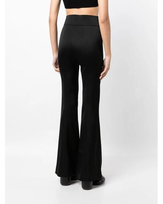 Galvan Black High-Waisted Flared Trousers