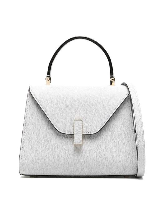 Valextra White Iside Leather Crossbody Bag