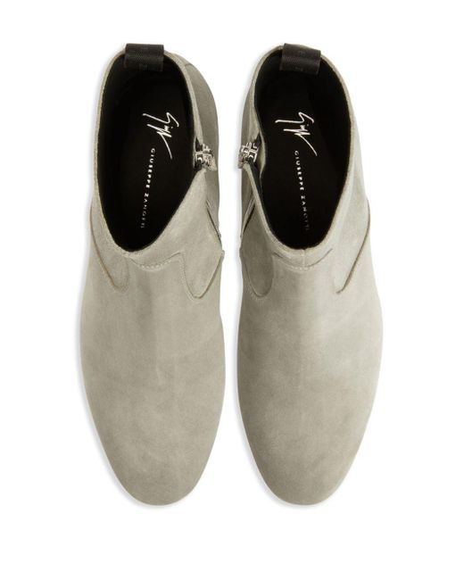 Giuseppe Zanotti White Ron Suede Ankle Boots for men