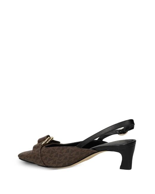 MICHAEL Michael Kors Brown Jaden Slingback Kitten-Heel Pumps