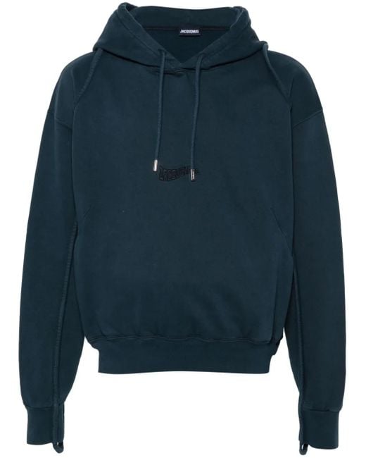 Jacquemus Blue Organic Cotton Carmague Hoodie for men