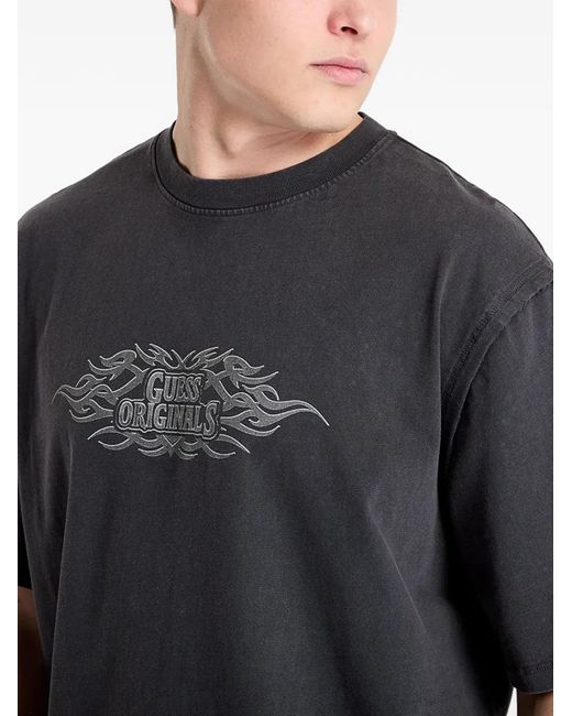 Guess Black Logo-Print T-Shirt for men