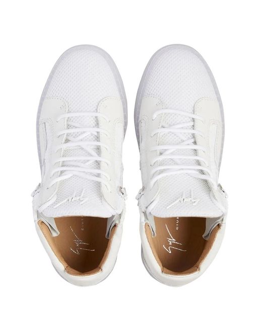 Giuseppe Zanotti White Kriss Lace-Up Sneakers