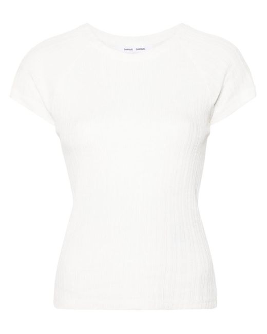 Samsøe & Samsøe White Sallin T-Shirt aus Bio-Baumwolle