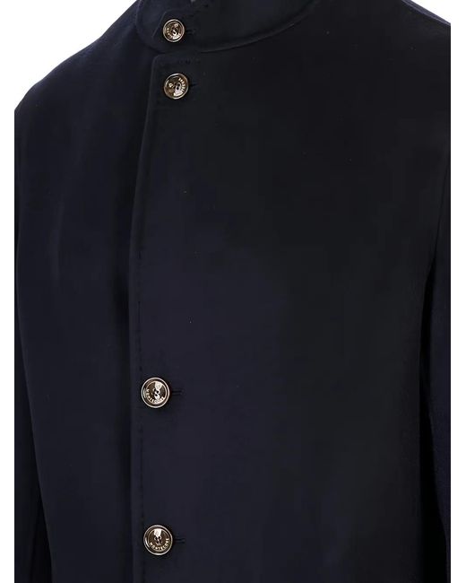 Montecore Blue Button-Up Stand-Collar Jacket for men