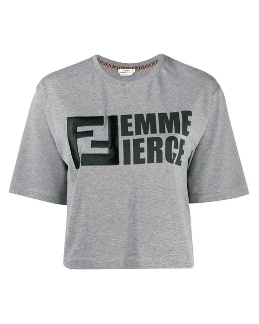 Fendi Gray Femme Fierce T-shirt