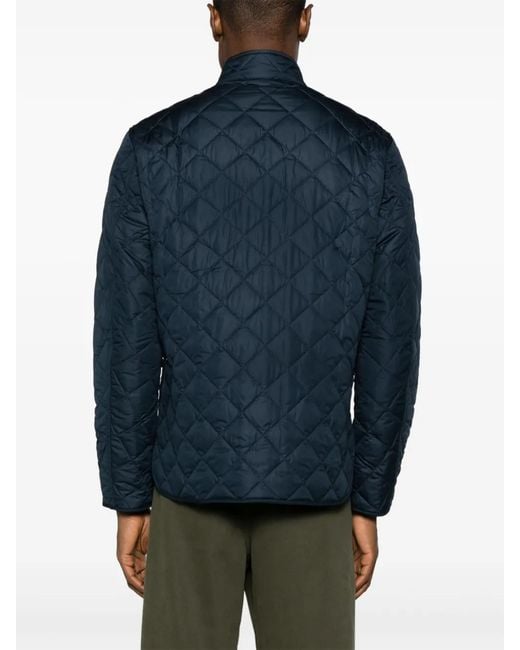 Barbour Blue Button-Up Quilted Jacket for men
