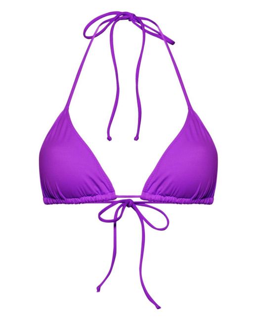 Mc2 Saint Barth Purple Leah Halterneck Bikini Top