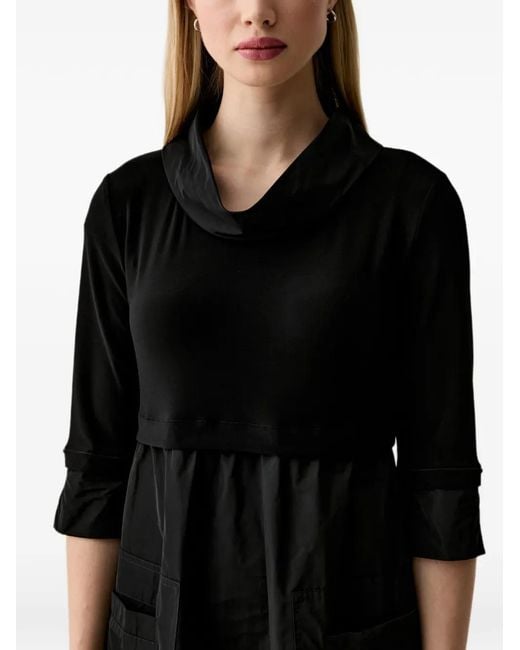 Joseph Ribkoff Black Cowl-Neck Mini Dress