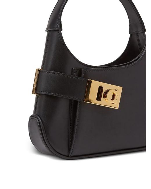 Ferragamo Black Gancini Mini Hobo Bags