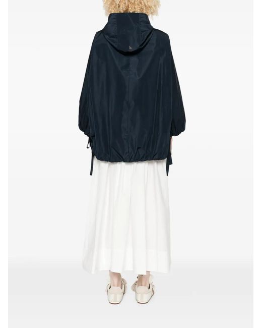 Max Mara Jas Met Trekkoord En Capuchon in het Blue