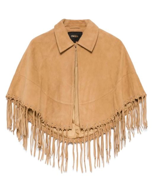 Maje Natural Fringed Cape