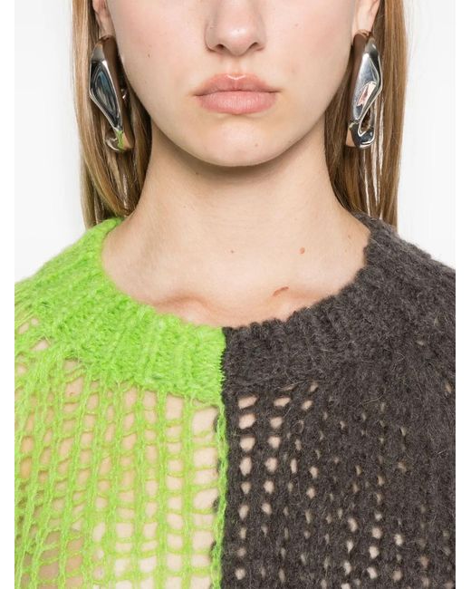 Acne Green Pullover Mit Karomuster