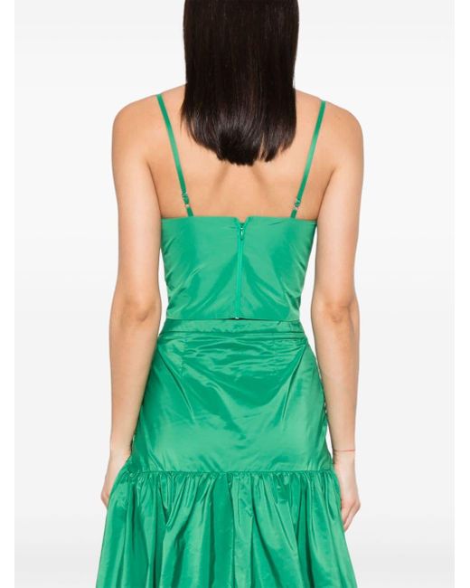 ERMANNO FIRENZE Green Lace-embellished Crop Top