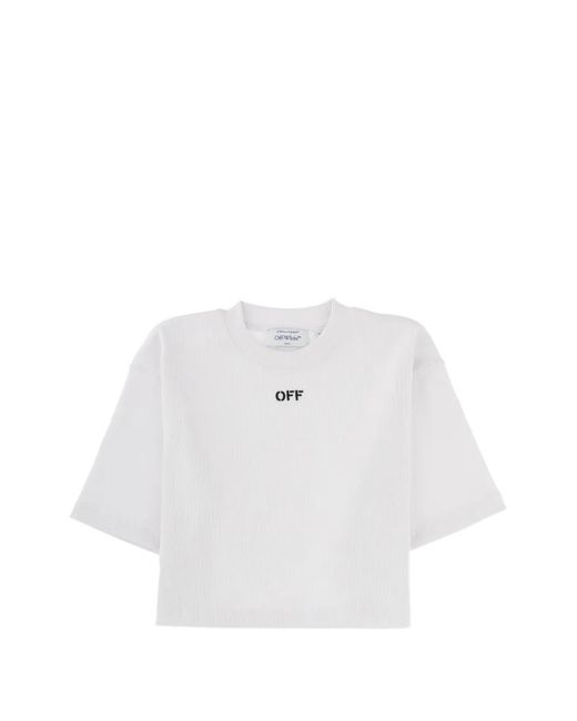 Off-White c/o Virgil Abloh White Cropped Ribbed Top