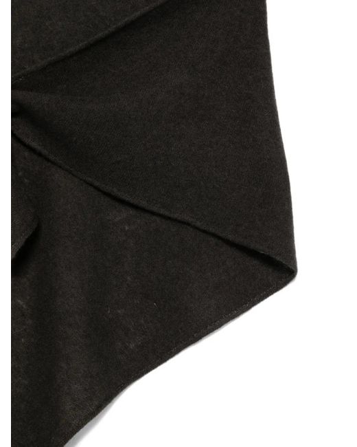 Brunello Cucinelli Black Crystal-Embellished Triangle Scarf