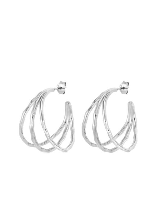 Dower & Hall White Waterfall Hoops